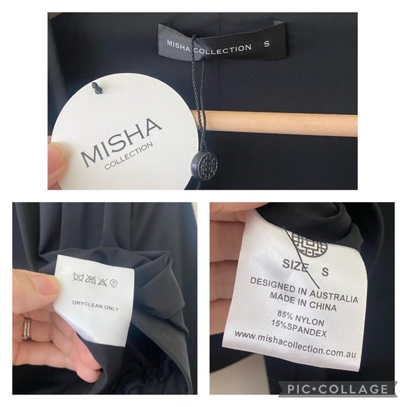 NWT Misha Collection Regina Black Deep V Crop Top - Picture 4 of 10